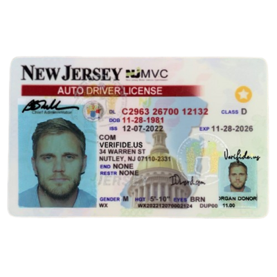 New Jersey Scannable Driving License Card - Premium Quality